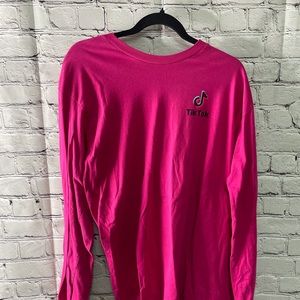 Tik Tok Official Long Sleeve Graphic Tee Pink
